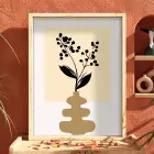 Soyut Siyah Berry Tablo Doğal Ahşap Çerçeveli Duvar Dekoru Poster Obje Ev Aksesuarları