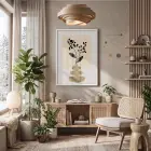 Soyut Siyah Berry Tablo Beyaz Ahşap Çerçeveli Obje Ev Aksesuarları Modern Sanat İç