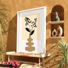 Soyut Siyah Berry Tablo Beyaz Ahşap Çerçeveli Obje Ev Aksesuarları Modern Sanat İç
