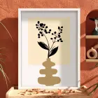 Soyut Siyah Berry Tablo Beyaz Ahşap Çerçeveli Obje Ev Aksesuarları Modern Sanat İç