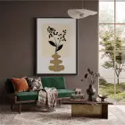 Soyut Siyah Berry Tablo Ahşap Çerçeveli Mekan Yatak Koridor Ofis Kanvas Görünümlü Salon