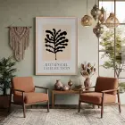 Siyah Deniz Yosunu Sanatı Doğal Ahşap Çerçeveli Tablo Duvar Dekoru Poster Obje Ev