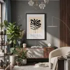 Siyah Deniz Yosunu Sanatı Ahşap Çerçeveli Tablo Poster Dekoratif Obje Ev Aksesuarları Modern