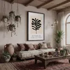 Siyah Deniz Yosunu Sanatı Ahşap Çerçeveli Tablo Poster Dekoratif Obje Ev Aksesuarları Modern