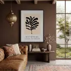 Siyah Deniz Yosunu Sanatı Ahşap Çerçeveli Tablo Poster Dekoratif Obje Ev Aksesuarları Modern