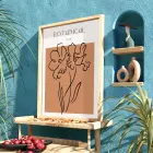 Minimalist Botanik Çizim Doğal Ahşap Çerçeveli Tablo Bohem Dekoratif Obje Ev Aksesuarları Modern