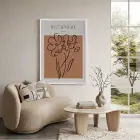 Minimalist Botanik Çizim Beyaz Ahşap Çerçeveli Tablo Bohem Dekoratif Obje Ev Aksesuarları Modern