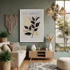 Minimalist Jardin Dalı Beyaz Ahşap Çerçeveli Tablo Dekoru Poster Obje Ev Aksesuarları Modern