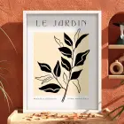 Minimalist Jardin Dalı Beyaz Ahşap Çerçeveli Tablo Dekoru Poster Obje Ev Aksesuarları Modern