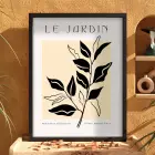 Minimalist Jardin Dalı Siyah Ahşap Çerçeveli Tablo Oturma Odası Duvar Dekoru Poster Obje