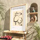 Minimalist Botanik Limon Doğal Ahşap Çerçeveli Tablo Bohem Görünümlü Salon Oturma Odası Duvar