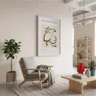 Minimalist Botanik Limon Beyaz Ahşap Çerçeveli Tablo Bohem Yatak Koridor Ofis Kanvas Görünümlü
