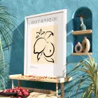 Minimalist Botanik Limon Beyaz Ahşap Çerçeveli Tablo Bohem Yatak Koridor Ofis Kanvas Görünümlü