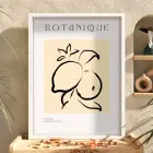Minimalist Botanik Limon Beyaz Ahşap Çerçeveli Tablo Bohem Yatak Koridor Ofis Kanvas Görünümlü