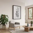 Organik Siyah Çizgiler Ahşap Çerçeveli Tablo Koridor Ofis Kanvas Görünümlü Salon Oturma Odası