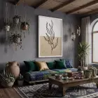 İki Tonlu Minimalist Yaprak Beyaz Ahşap Çerçeveli Tablo Dekoratif Obje Ev Aksesuarları Modern