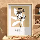 Toprak Tonlu Jardin Sanatı Doğal Ahşap Çerçeveli Tablo Ofis Kanvas Görünümlü Salon Oturma