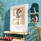 Toprak Tonlu Jardin Sanatı Beyaz Ahşap Çerçeveli Tablo Ofis Kanvas Görünümlü Salon Oturma