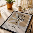 Toprak Tonlu Jardin Sanatı Siyah Ahşap Çerçeveli Tablo Ofis Kanvas Görünümlü Salon Oturma