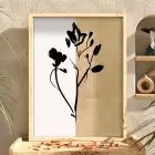 Bölmeli Botanik Çizgiler Doğal Ahşap Çerçeveli Tablo Bohem Salon Oturma Odası Duvar Dekoru