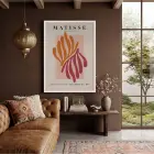 Matisse Organik Kesitler Beyaz Ahşap Çerçeveli Tablo Obje Ev Aksesuarları Modern Sanat İç