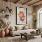 Matisse Organik Kesitler Siyah Ahşap Çerçeveli Tablo Aksesuarları Modern Sanat İç Mekan Yatak