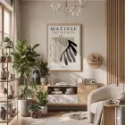 Matisse Soyut Kesik Figür Doğal Ahşap Çerçeveli Tablo Poster Dekoratif Obje Ev Aksesuarları