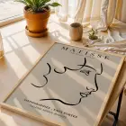 Minimalist Yüz Profili Doğal Ahşap Çerçeveli Tablo Ofis Kanvas Görünümlü Salon Oturma Odası