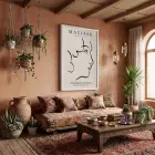 Minimalist Yüz Profili Beyaz Ahşap Çerçeveli Tablo Kanvas Görünümlü Salon Oturma Odası Duvar