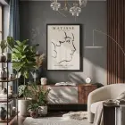 Minimalist Yüz Profili Siyah Ahşap Çerçeveli Tablo Dekoratif Obje Ev Aksesuarları Modern Sanat