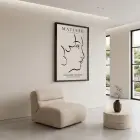 Minimalist Yüz Profili Siyah Ahşap Çerçeveli Tablo Dekoratif Obje Ev Aksesuarları Modern Sanat