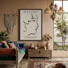 Minimalist Yüz Profili Siyah Ahşap Çerçeveli Tablo Dekoratif Obje Ev Aksesuarları Modern Sanat