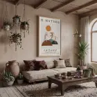 Matisse Dinamik Dans Kompozisyonu Doğal Ahşap Çerçeveli Tablo Oturma Odası Duvar Dekoru Poster