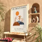 Matisse Dinamik Dans Kompozisyonu Doğal Ahşap Çerçeveli Tablo Oturma Odası Duvar Dekoru Poster