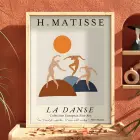 Matisse Dinamik Dans Kompozisyonu Doğal Ahşap Çerçeveli Tablo Oturma Odası Duvar Dekoru Poster