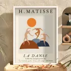 Matisse Dinamik Dans Kompozisyonu Beyaz Ahşap Çerçeveli Tablo Dekorasyonu Poster Obje Ev Aksesuarları