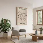 Matisse Soyut Yüzler Çizim Doğal Ahşap Çerçeveli Tablo Koridor Ofis Kanvas Görünümlü Salon