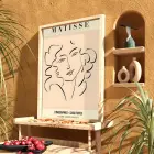 Matisse Soyut Yüzler Çizim Doğal Ahşap Çerçeveli Tablo Koridor Ofis Kanvas Görünümlü Salon