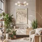 Matisse Soyut Yüzler Çizim Beyaz Ahşap Çerçeveli Tablo Duvar Dekoru Poster Obje Ev