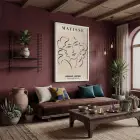 Matisse Soyut Yüzler Çizim Beyaz Ahşap Çerçeveli Tablo Duvar Dekoru Poster Obje Ev