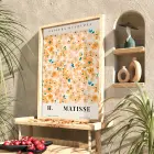 Matisse Turuncu Çiçek Düzeni Doğal Ahşap Çerçeveli Tablo Bohem Obje Ev Aksesuarları Modern