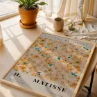 Matisse Turuncu Çiçek Düzeni Doğal Ahşap Çerçeveli Tablo Bohem Obje Ev Aksesuarları Modern