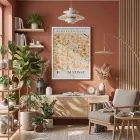 Matisse Turuncu Çiçek Düzeni Beyaz Ahşap Çerçeveli Tablo Bohem Odası Duvar Dekoru Poster