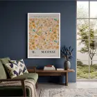 Matisse Turuncu Çiçek Düzeni Beyaz Ahşap Çerçeveli Tablo Bohem Odası Duvar Dekoru Poster