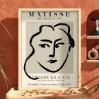 Matisse Çizgi Sanatı Doğal Ahşap Çerçeveli Tablo İç Mekan Yatak Koridor Ofis Kanvas