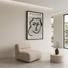 Matisse Çizgi Sanatı Siyah Ahşap Çerçeveli Tablo Ev Aksesuarları Modern Sanat İç Mekan