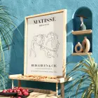 Matisse Dans Çizgi Sanatı Doğal Ahşap Çerçeveli Tablo Sanat İç Mekan Yatak Koridor