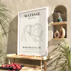 Matisse Dans Çizgi Sanatı Beyaz Ahşap Çerçeveli Tablo Salon Oturma Odası Duvar Dekoru