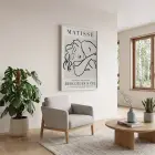 Minimalist Matisse Figür Çizimi Beyaz Ahşap Çerçeveli Tablo Salon Oturma Odası Duvar Dekoru
