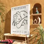 Minimalist Matisse Figür Çizimi Beyaz Ahşap Çerçeveli Tablo Salon Oturma Odası Duvar Dekoru